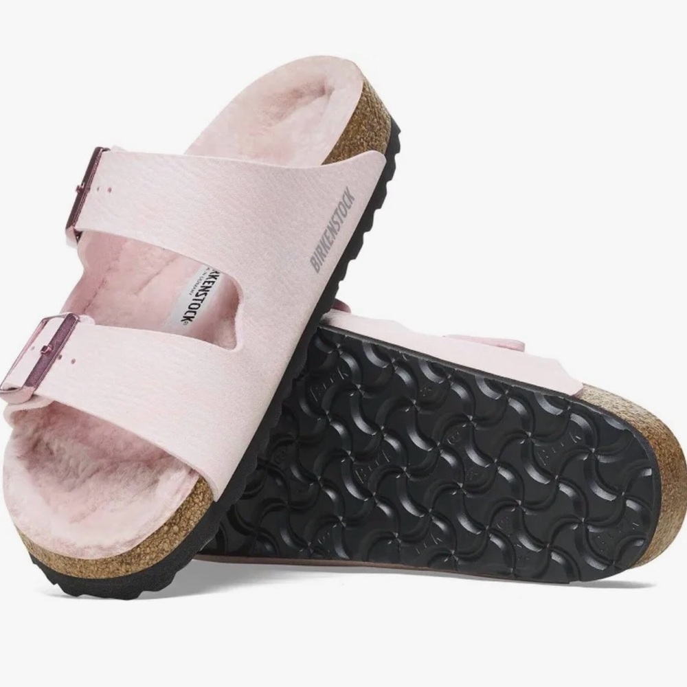 Birkenstock Shearling Arizona Two-Strap Sandals